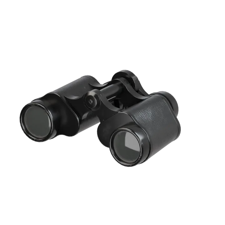 A pair of black binoculars.