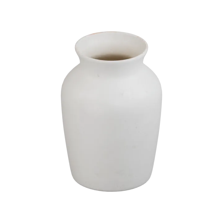 A white ceramic vase.